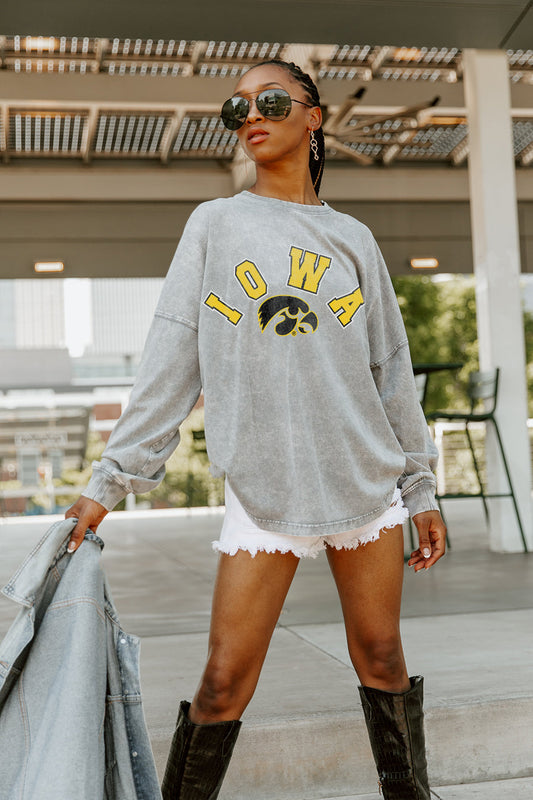 IOWA HAWKEYES PLAY THE GAME FADED WASH PULLOVER