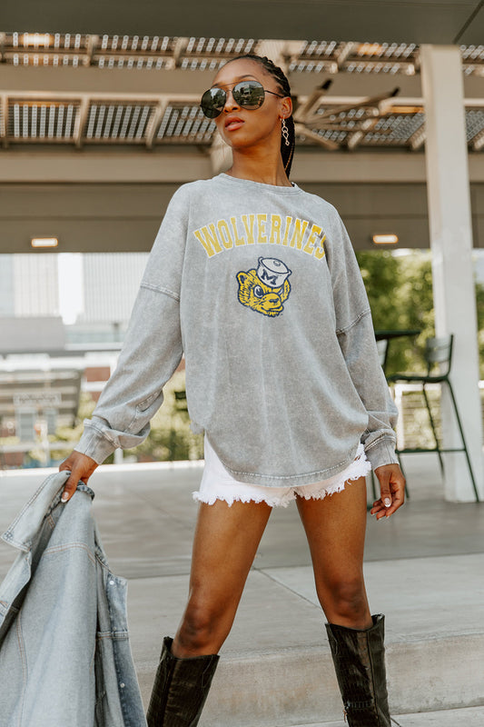 MICHIGAN WOLVERINES PLAY THE GAME FADED WASH PULLOVER