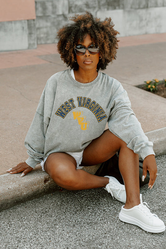 WEST VIRGINIA MOUNTAINEERS PLAY THE GAME FADED WASH PULLOVER