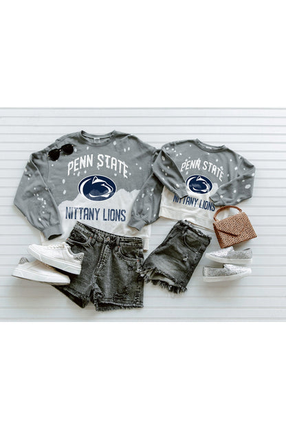 PENN STATE NITTANY LIONS UPCYCLE AND VINTAGE FADED WASH CREWNECK PULLOVER