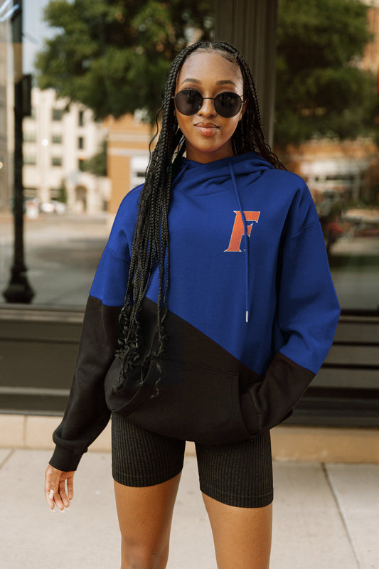 FLORIDA GATORS MATCHMAKER ADULT DIAGONAL BLOCK HOODED FLEECE PULLOVER