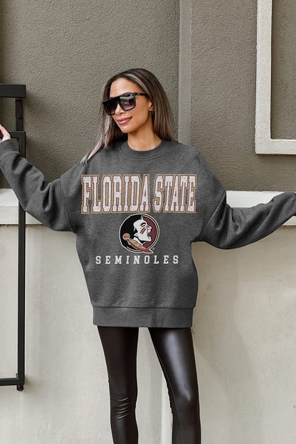 FLORIDA STATE SEMINOLES EASY STREET PREMIUM FLEECE DROP SHOULDER CREWNECK PULLOVER