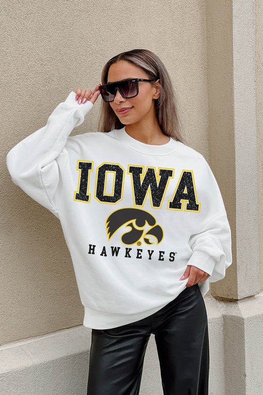 IOWA HAWKEYES FREESTYLE PREMIUM FLEECE DROP SHOULDER CREWNECK PULLOVER