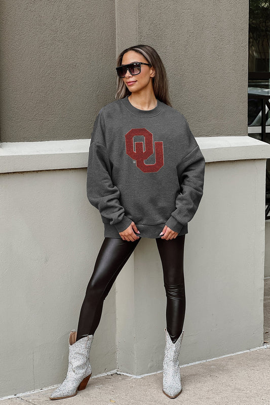 OKLAHOMA SOONERS ON THE REBOUND PREMIUM FLEECE DROP SHOULDER CREWNECK PULLOVER