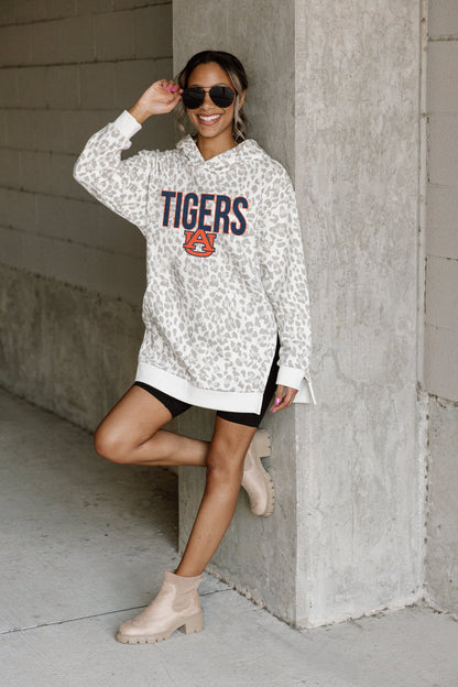 AUBURN TIGERS FIERCE FAN SIDE SPLIT LEOPARD HOODIE