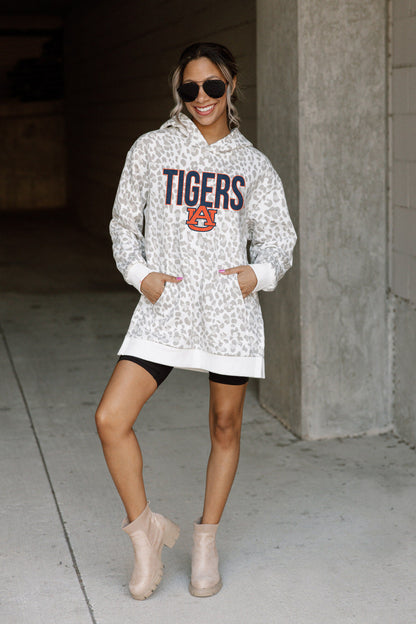 AUBURN TIGERS FIERCE FAN SIDE SPLIT LEOPARD HOODIE