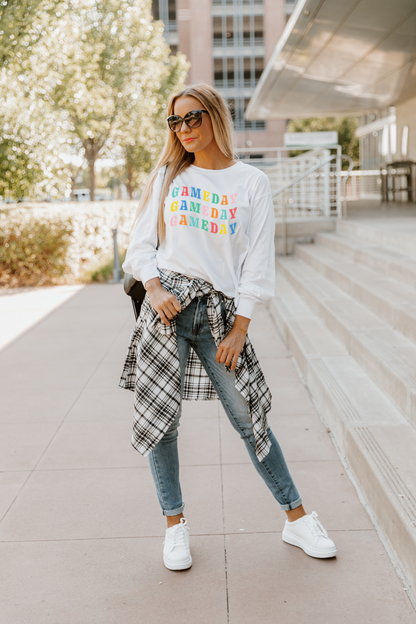 OH HEY GAMEDAY CROPPED LONG SLEEVE TEE