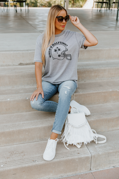 HERE FOR HALFTIME MINERAL WASHED OVERSIZED TEE