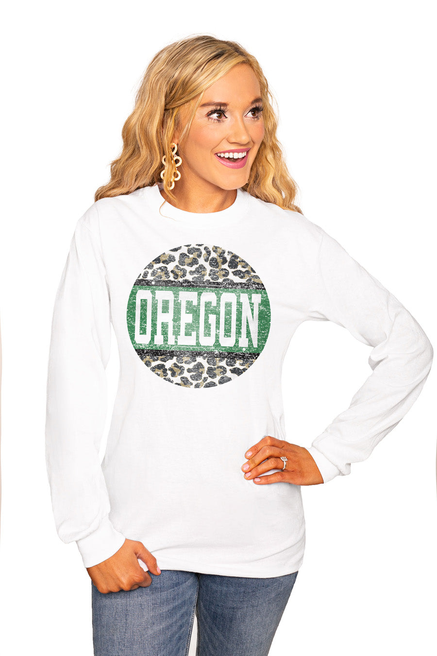 Oregon Ducks "Scoop & Score" Luxe Boyfriend Crew Tee - Shop The Soho (4748722503776)